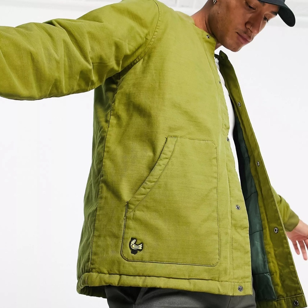 Retro Vans Vintage Inspired Bomber Jacket in Khaki